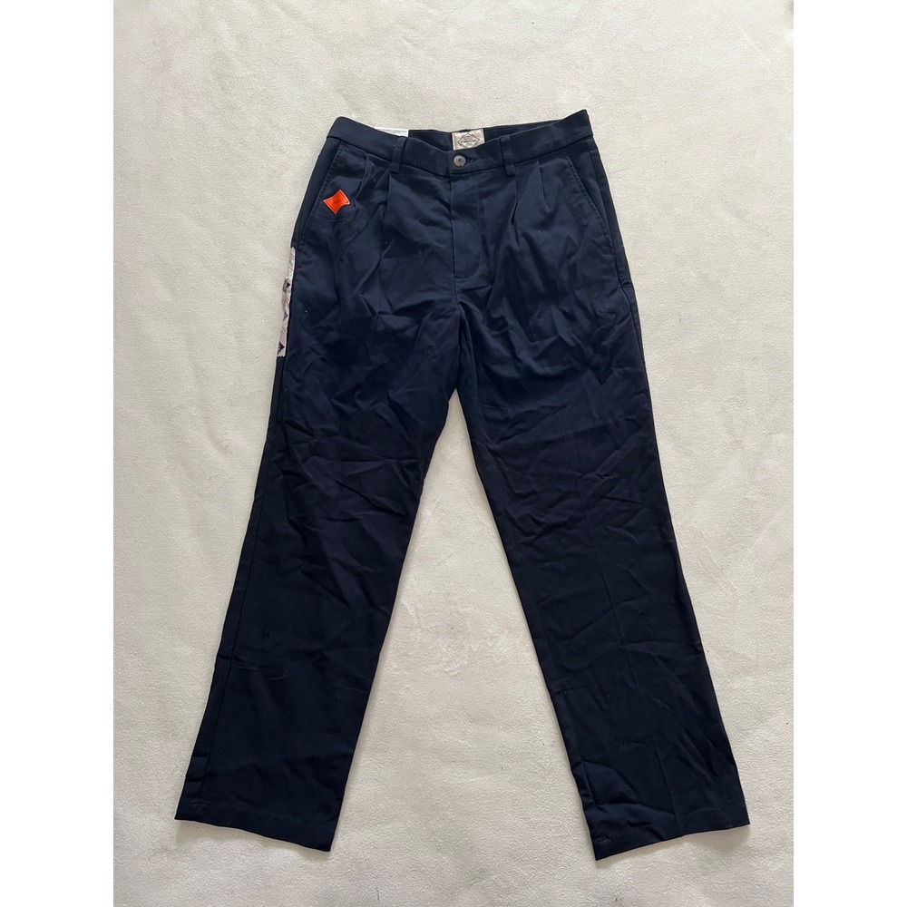 St John's Bay Mens Navy Blue Easy Care Classic Fit Pleated Chino Pants 30x30 NWT